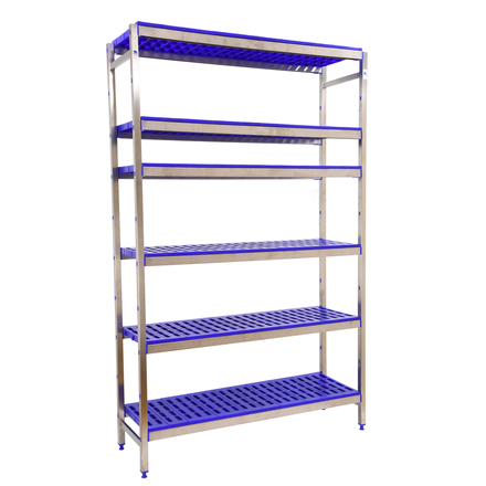 Rayonnage mobile bois-métal léger sans vis 1600x1660x400 - 6 niveaux - SIMON RACK - 8425437074776