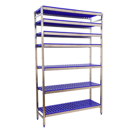 Rayonnage mobile bois-métal léger sans vis 2000x860x400 - 7 niveaux - SIMON RACK - 8425437075032