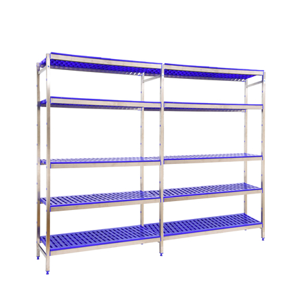 Rayonnage mobile bois-métal léger sans vis 1600x3290x500 - 5 niveaux - SIMON RACK - 8425437075162