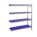 Rayonnage mobile bois-métal léger sans vis 2000x1260x400 - 4 niveaux - SIMON RACK - 8425437075650