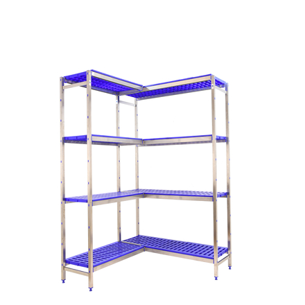 Rayonnage mobile bois-métal léger sans vis 1600x1760x500 - 4 niveaux - SIMON RACK - 8425437076060