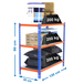 Rayonnage métallique léger sans vis 900x1200x300 - 3 niveaux Bleu/Orange/Galvanisé - SIMON RACK - 8425437076558
