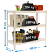 Rayonnage métallique léger sans vis 900x1200x300 - 3 niveaux Blanc - SIMON RACK - 8425437076565