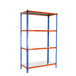 Rayonnage métallique léger sans vis 1500x1200x500 - 4 niveaux Bleu/Orange - SIMON RACK - 8425437076800