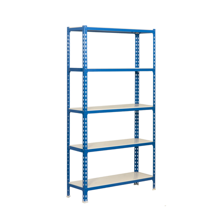 Rayonnage métallique léger sans vis 2000x1200x400 - 5 niveaux Bleu/Blanc - SIMON RACK - 8425437076893