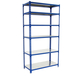 Rayonnage métallique léger sans vis 2500x1200x300 - 6 niveaux Bleu - SIMON RACK - 8425437077029