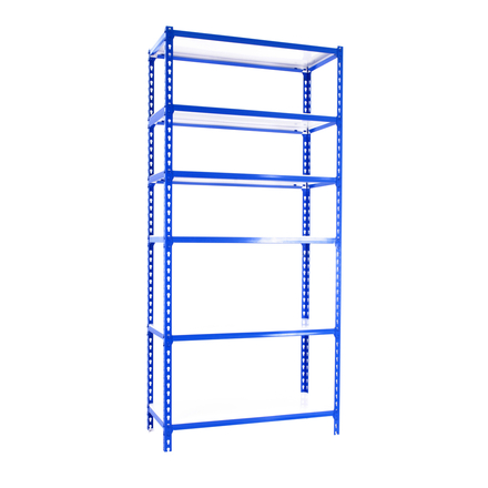 Rayonnage métallique léger sans vis 2500x1200x500 - 6 niveaux Bleu/Blanc - SIMON RACK - 8425437077111