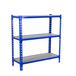 Rayonnage bois-métal léger sans vis 900x1200x400 - 3 niveaux Bleu/Bois - SIMON RACK - 8425437077210