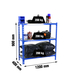 Rayonnage bois-métal léger sans vis 900x1200x400 - 3 niveaux Bleu/Bois - SIMON RACK - 8425437077210