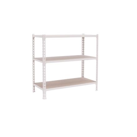 Rayonnage bois-métal léger sans vis 900x1200x400 - 3 niveaux Blanc/Bois - SIMON RACK - 8425437077234