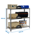 Rayonnage bois-métal léger sans vis 900x1200x400 - 3 niveaux Bois - SIMON RACK - 8425437077241