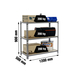 Rayonnage bois-métal léger sans vis 900x1200x500 - 3 niveaux Gris/Bois - SIMON RACK - 8425437077302