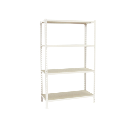 Rayonnage bois-métal léger sans vis 1500x1200x300 - 4 niveaux Blanc/Bois - SIMON RACK - 8425437077333
