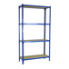 Rayonnage bois-métal léger sans vis 1500x1200x400 - 4 niveaux Bleu/Bois - SIMON RACK - 8425437077364