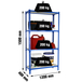 Rayonnage bois-métal léger sans vis 1500x1200x400 - 4 niveaux Bleu/Bois - SIMON RACK - 8425437077364