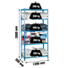 Rayonnage bois-métal léger sans vis 2000x1200x300 - 5 niveaux Bleu/Bois - SIMON RACK - 8425437077463