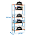 Rayonnage bois-métal léger sans vis 2000x1200x300 - 5 niveaux Bleu/Orange/Bois - SIMON RACK - 8425437077470
