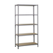 Rayonnage bois-métal léger sans vis 2000x1200x300 - 5 niveaux Gris/Bois - SIMON RACK - 8425437077500