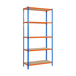 Rayonnage bois-métal léger sans vis 2000x1200x400 - 5 niveaux Bleu/Orange/Bois - SIMON RACK - 8425437077524