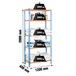 Rayonnage bois-métal léger sans vis 2000x1200x400 - 5 niveaux Bleu/Orange/Bois - SIMON RACK - 8425437077524