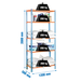 Rayonnage bois-métal léger sans vis 2000x1200x500 - 5 niveaux Bleu/Orange/Bois - SIMON RACK - 8425437077579