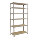 Rayonnage bois-métal léger sans vis 2500x1200x300 - 6 niveaux Bois - SIMON RACK - 8425437077647