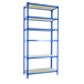 Rayonnage bois-métal léger sans vis 2500x1200x400 - 6 niveaux Bleu/Bois - SIMON RACK - 8425437077661