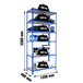 Rayonnage bois-métal léger sans vis 2500x1200x400 - 6 niveaux Bleu/Bois - SIMON RACK - 8425437077661