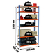 Rayonnage bois-métal léger sans vis 2500x1200x400 - 6 niveaux Bleu/Orange/Bois - SIMON RACK - 8425437077678