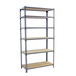 Rayonnage bois-métal léger sans vis 2500x1200x400 - 6 niveaux Gris/Bois - SIMON RACK - 8425437077708