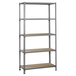 Rayonnage bois-métal léger sans vis 2000x1100x300 - 5 niveaux Gris/Bois - SIMON RACK - 8425437077807