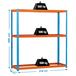 Étagère charge moyenne 500 à 600kg - 2000x2100x900 - 3 niveaux Bleu/Orange - SIMON RACK - 8425437081224