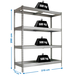 Étagère charge moyenne 500 à 600kg - 2000x2100x600 - 4 niveaux Galvanisé - SIMON RACK - 8425437081279