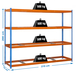 Étagère charge moyenne 500 à 600kg - 2000x2100x750 - 4 niveaux Bleu/Orange - SIMON RACK - 8425437081286