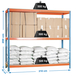 Étagère charge moyenne 500 à 600kg - 2000x2100x450 - 3 niveaux Bleu/Orange/Bois - SIMON RACK - 8425437081484