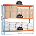 Étagère charge moyenne 500 à 600kg - 2000x2100x750 - 3 niveaux Bleu/Orange/Bois - SIMON RACK - 8425437081521