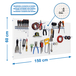 Kit établi mobile Bricolage - 600x1500x35 - 1 niveau Blanc - SIMON RACK - 8425437082573