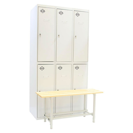 Vestiaire métallique 1800x1000x620 - 3 niveaux Gris - SIMON RACK - 8425437082979