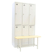 Vestiaire métallique 1800x1000x620 - 3 niveaux Gris - SIMON RACK - 8425437082979