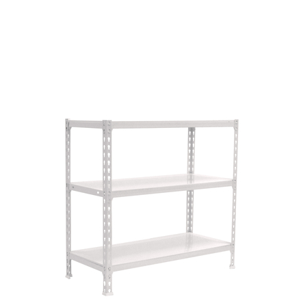 Rayonnage métallique léger sans vis 1000x1000x500 - 3 niveaux Blanc - SIMON RACK - 8425437085413
