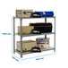 Rayonnage bois-métal léger sans vis 1000x900x500 - 3 niveaux Gris/Bois - SIMON RACK - 8425437085727