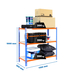 Rayonnage bois-métal léger sans vis 1000x1100x300 - 3 niveaux Bleu/Orange/Bois - SIMON RACK - 8425437086045
