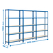 Rayonnage métallique léger sans vis 2000x1000x400 - 15 niveaux Bleu/Blanc - SIMON RACK - 8425437088575