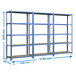 Rayonnage métallique léger sans vis 2000x1000x400 - 5 niveaux Bleu/Bois - SIMON RACK - 8425437088605