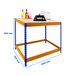 Kit établi Basic - 900x1200x450 - 1 niveau Bleu/Orange/Bois - SIMON RACK - 8425437089701