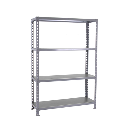 Rayonnage métallique léger sans vis 1500x1200x300 - 4 niveaux Gris - SIMON RACK - 8425437091568