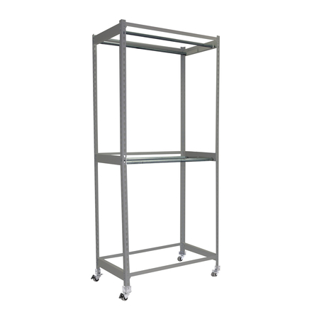 Rayonnage pour vêtements 2575x900x750 - 2 niveaux Gris - SIMON RACK - 8425437093722