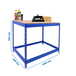Kit établi Basic - 900x1500x450 - 1 niveau Bleu/Bois - SIMON RACK - 8425437093784