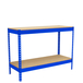 Kit établi Basic - 900x1800x450 - 2 niveaux Bleu/Bois - SIMON RACK - 8425437093937