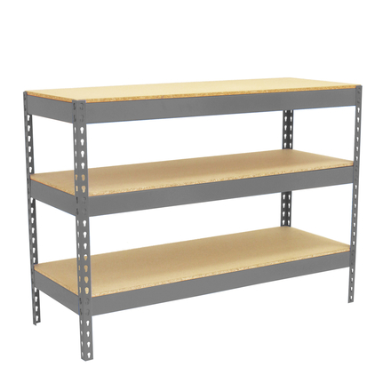 Kit établi Basic - 900x1200x450 - 3 niveaux Gris/Bois - SIMON RACK - 8425437093982